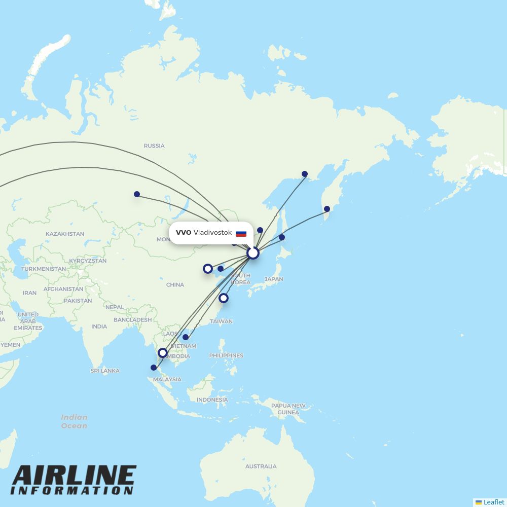 Aeroflot routes from VVO