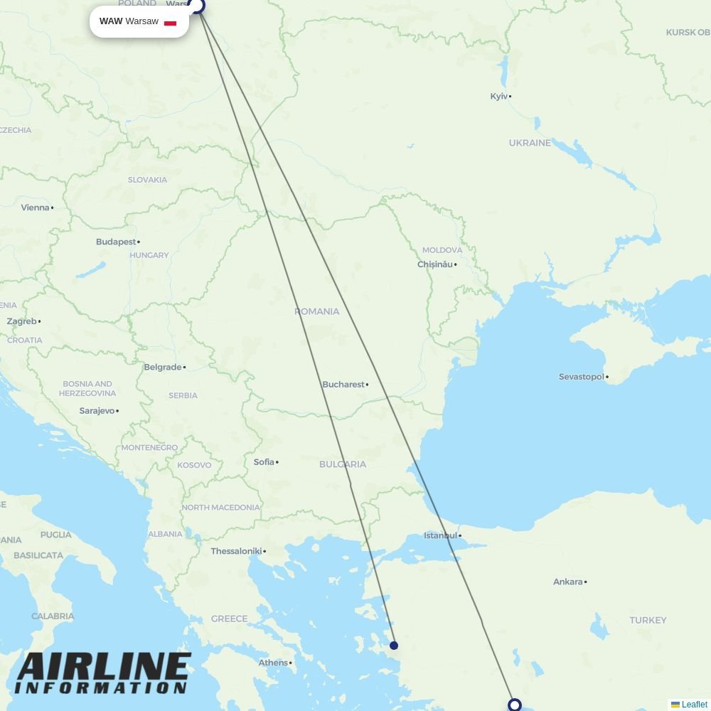 SunExpress routes from WAW