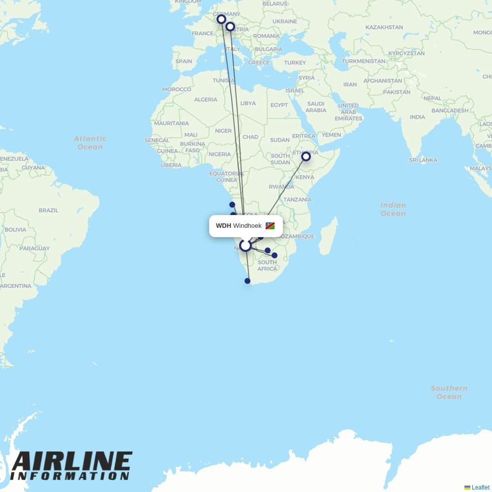 Discover Airlines routes from WDH