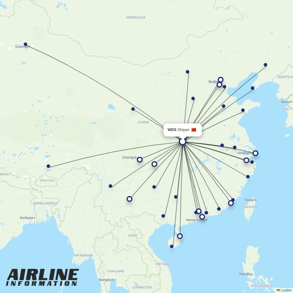 Donghai Airlines routes from WDS