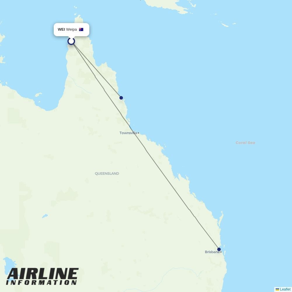 Alliance Airlines routes from WEI