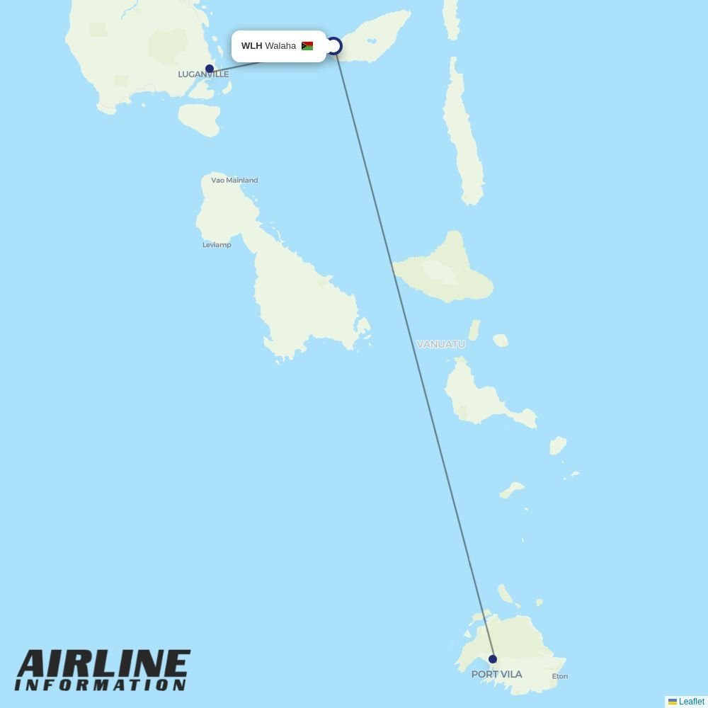 Air Vanuatu routes from WLH