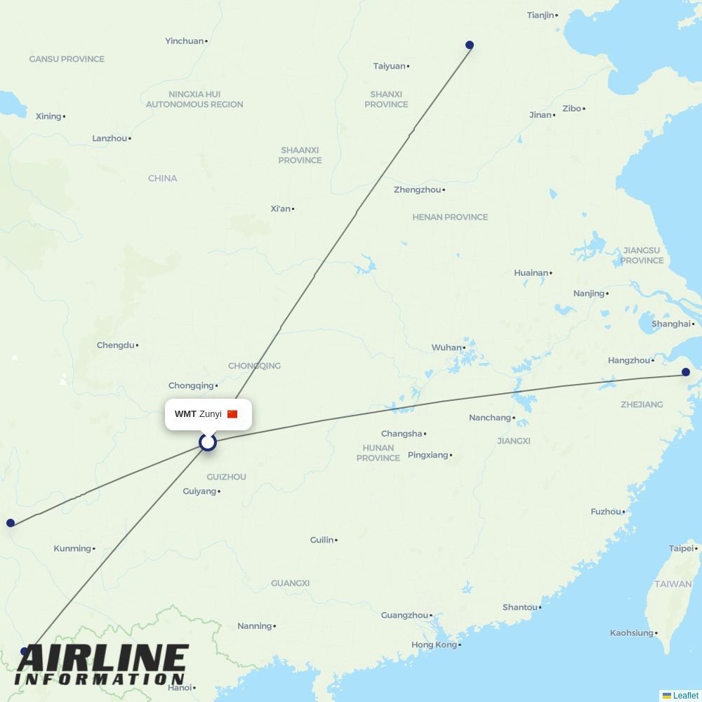 Lucky Air routes from WMT