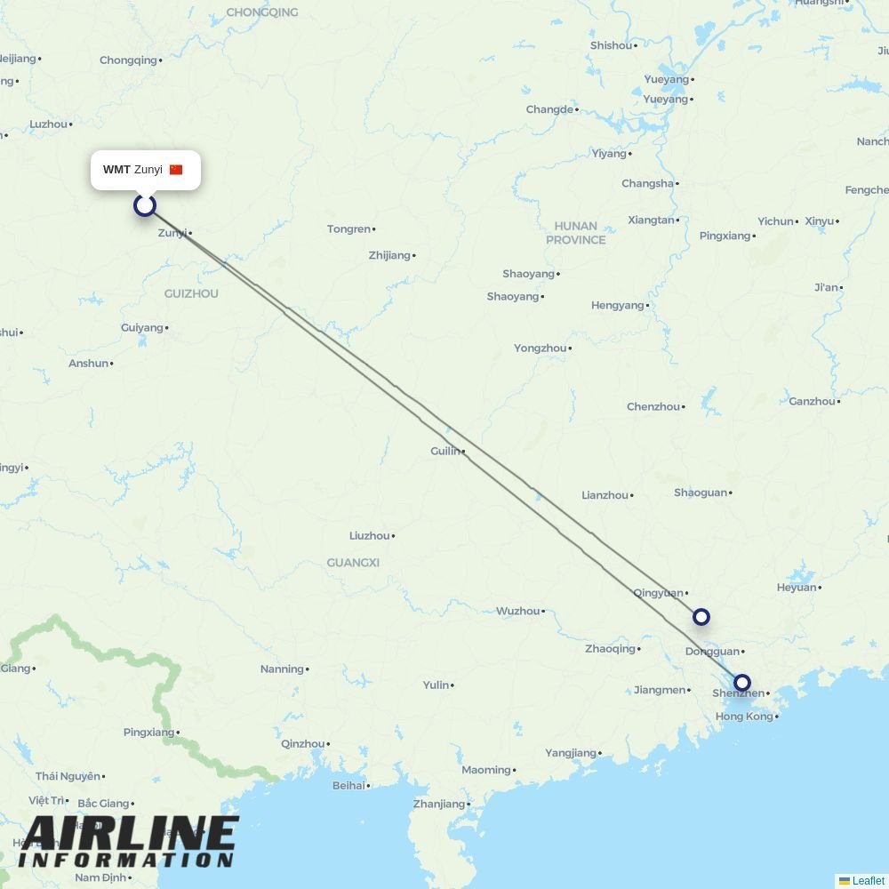 China Southern routes from WMT