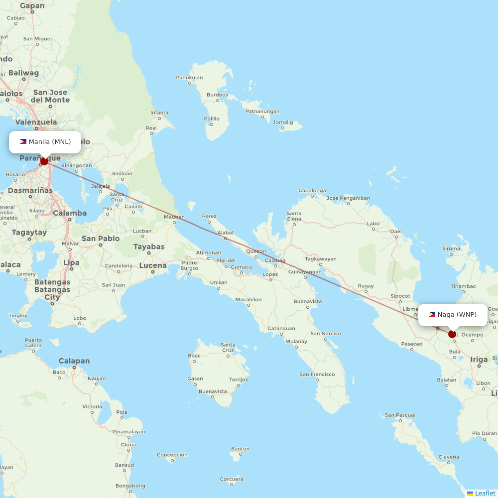 Cebgo at WNP route map