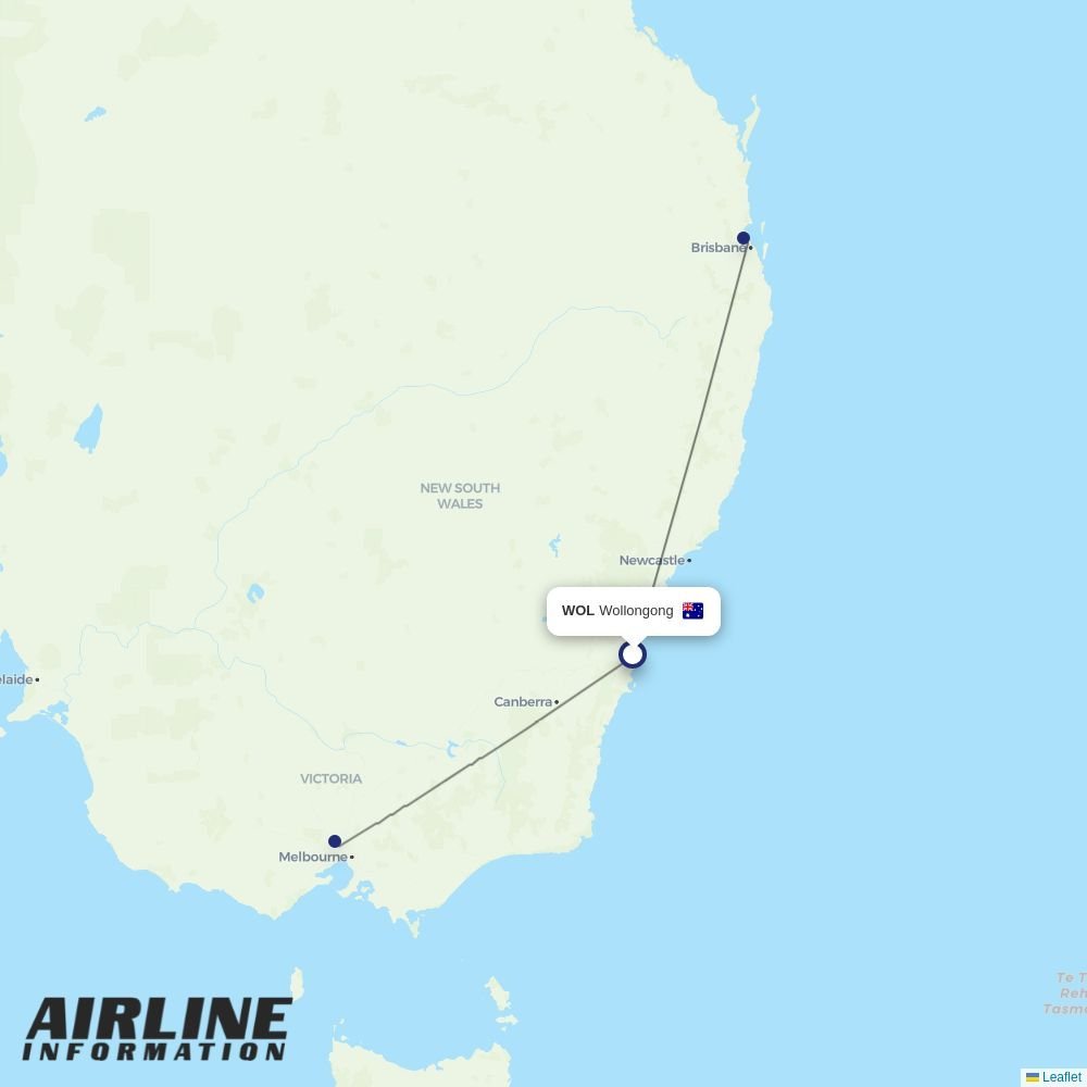 Link Airways routes from WOL