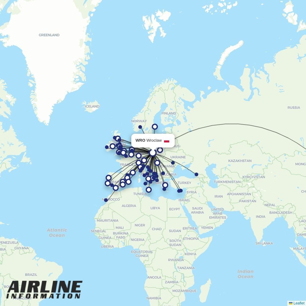 LOT routes from WRO