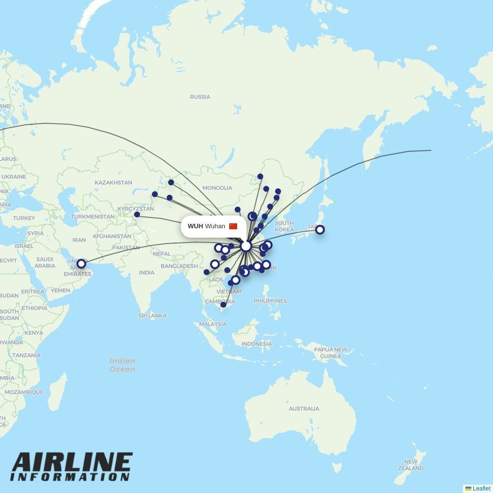 China Southern routes from WUH
