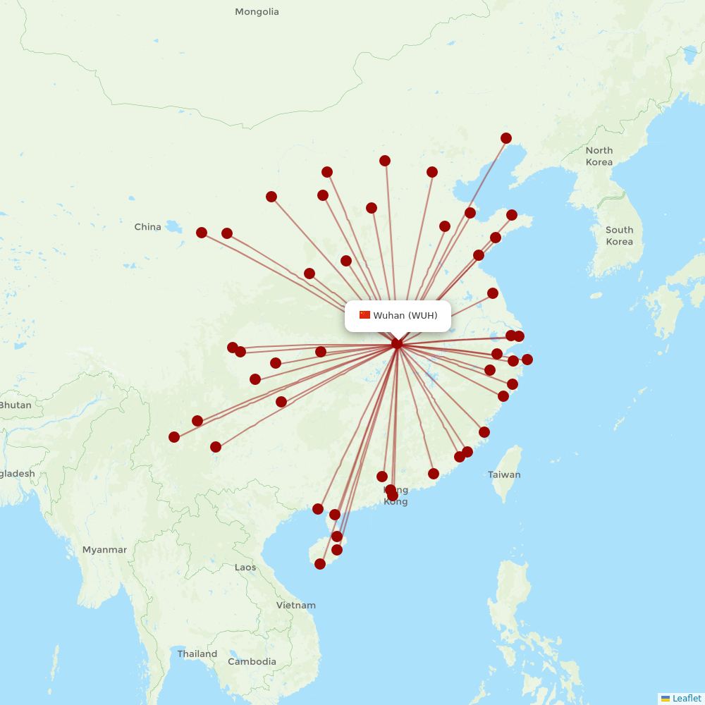 China Eastern at WUH route map