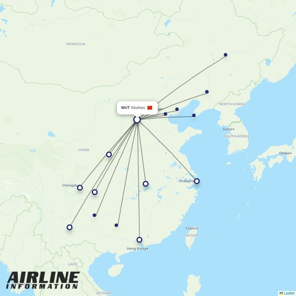 Air Guilin routes from WUT