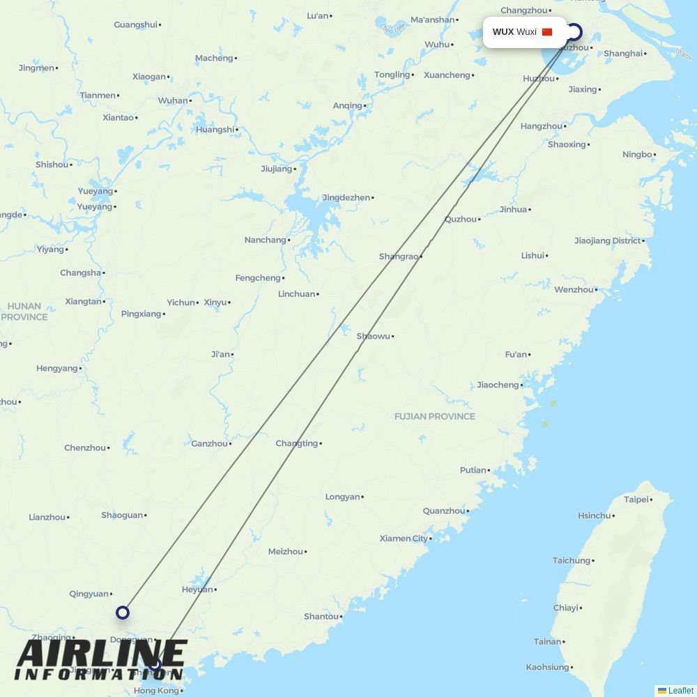 China Southern routes from WUX