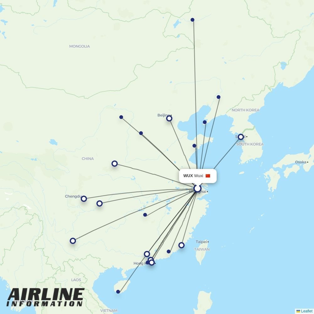 China Eastern routes from WUX