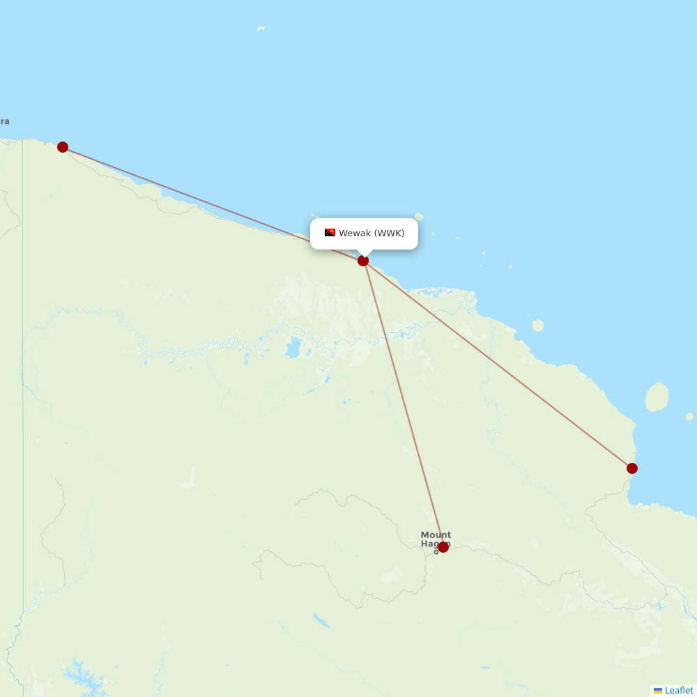PNG Air at WWK route map