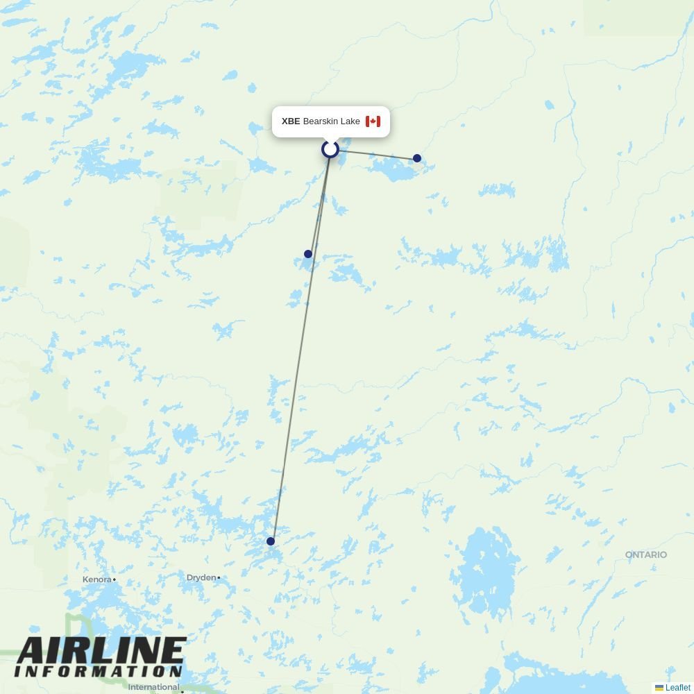 Wasaya Airways routes from XBE