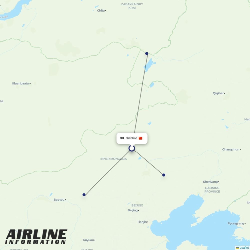 Genghis Khan Airlines routes from XIL