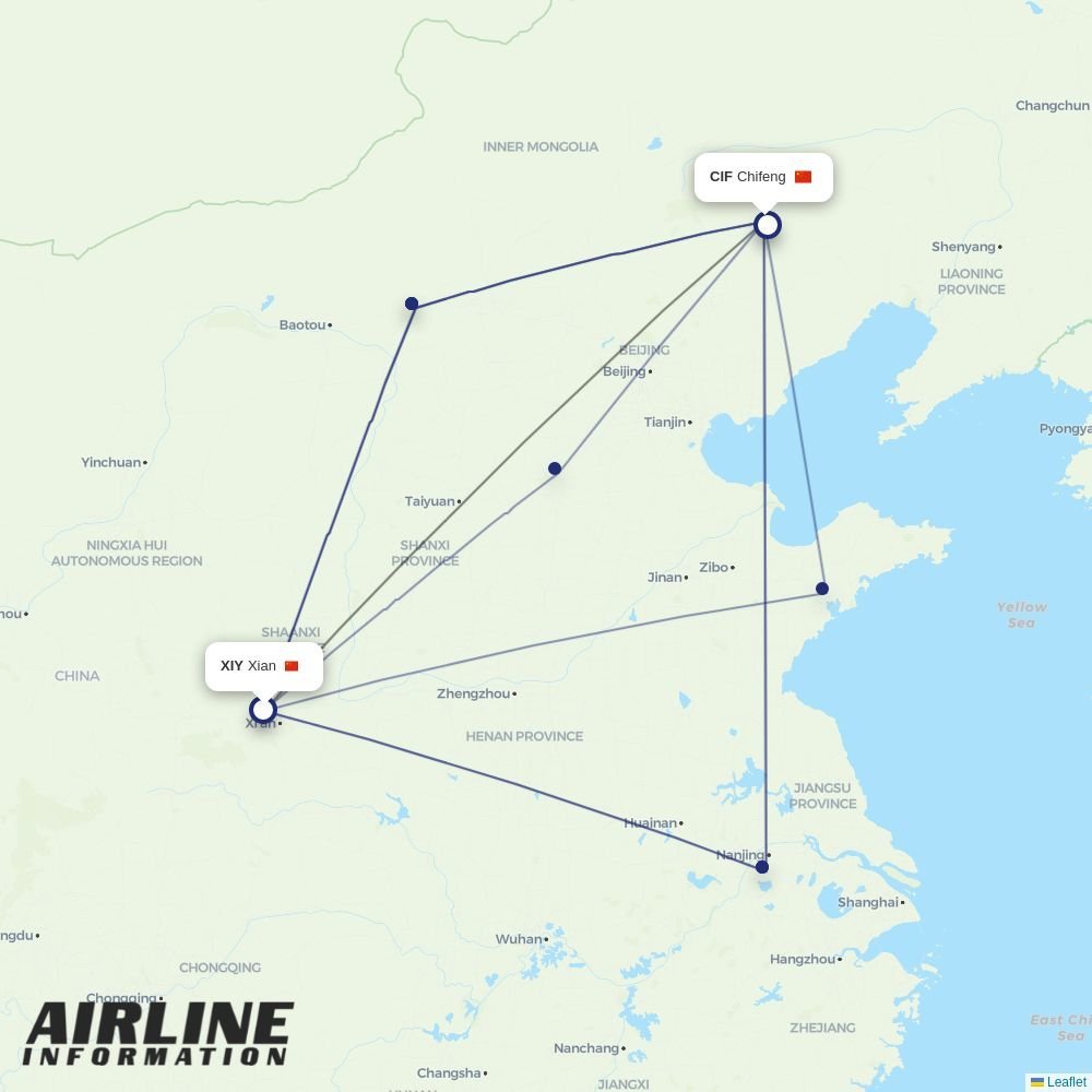 Airlines with flights from Xian to Chifeng (XIY to CIF) | Airline ...
