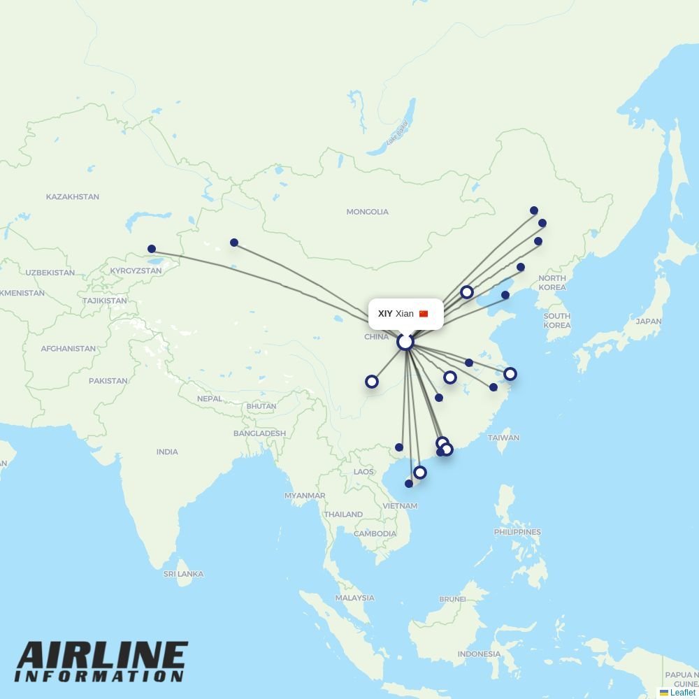 China Southern routes from XIY