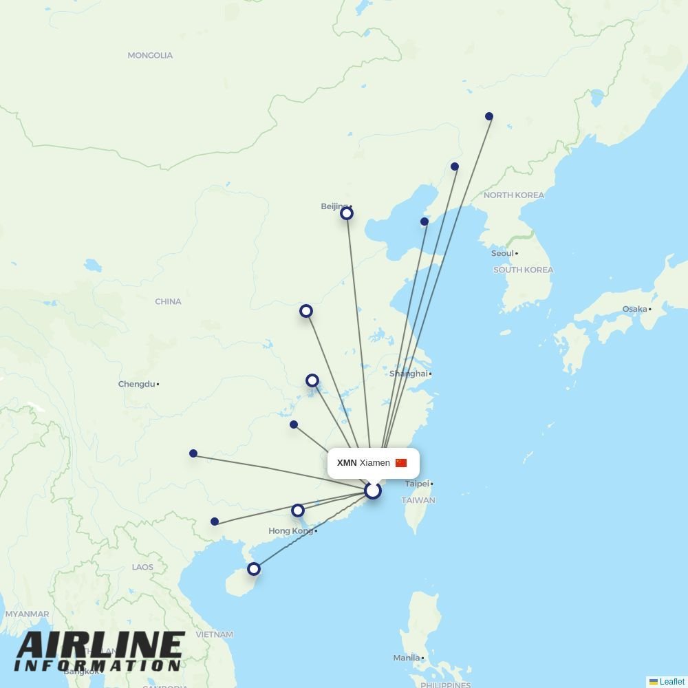 China Southern routes from XMN