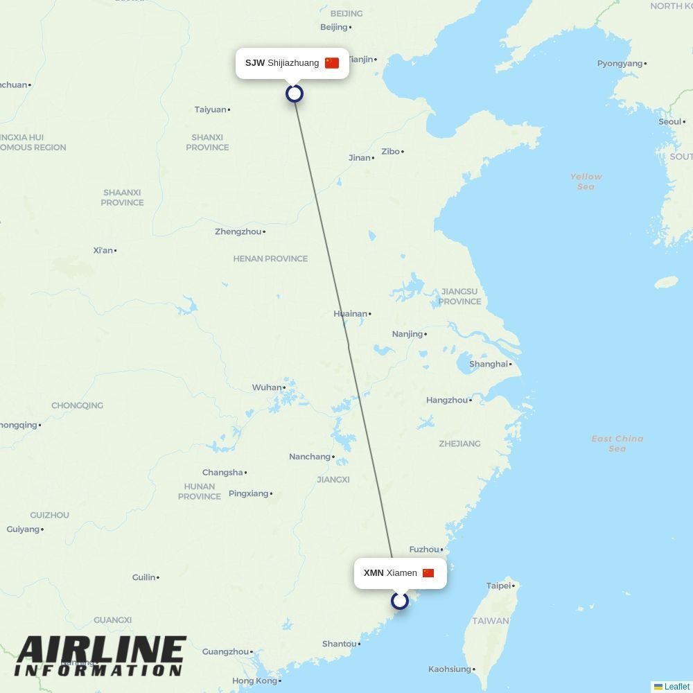 Shenzhen Airlines routes from XMN