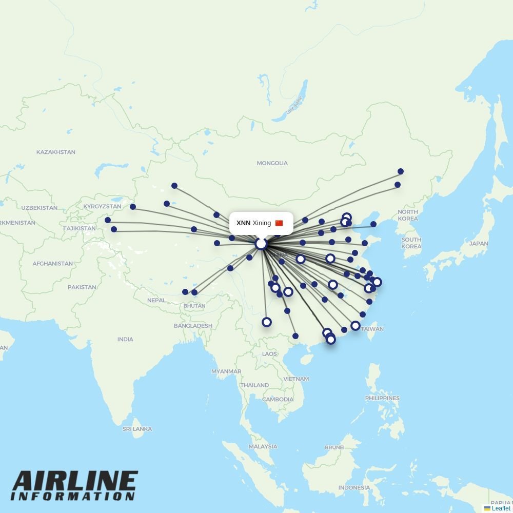 Ruili Airlines routes from XNN