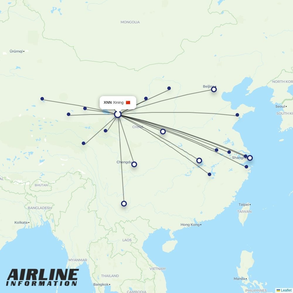 China Eastern routes from XNN