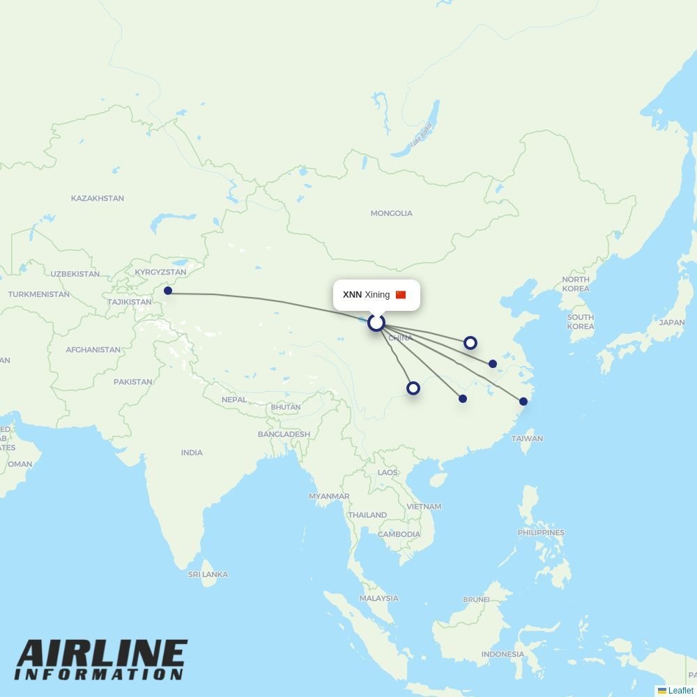 West Air (China) routes from XNN