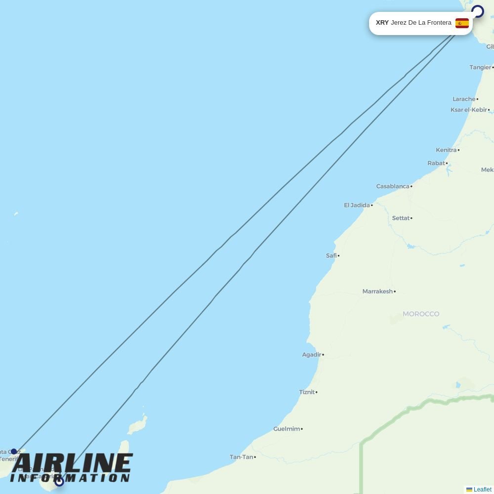 Binter Canarias routes from XRY
