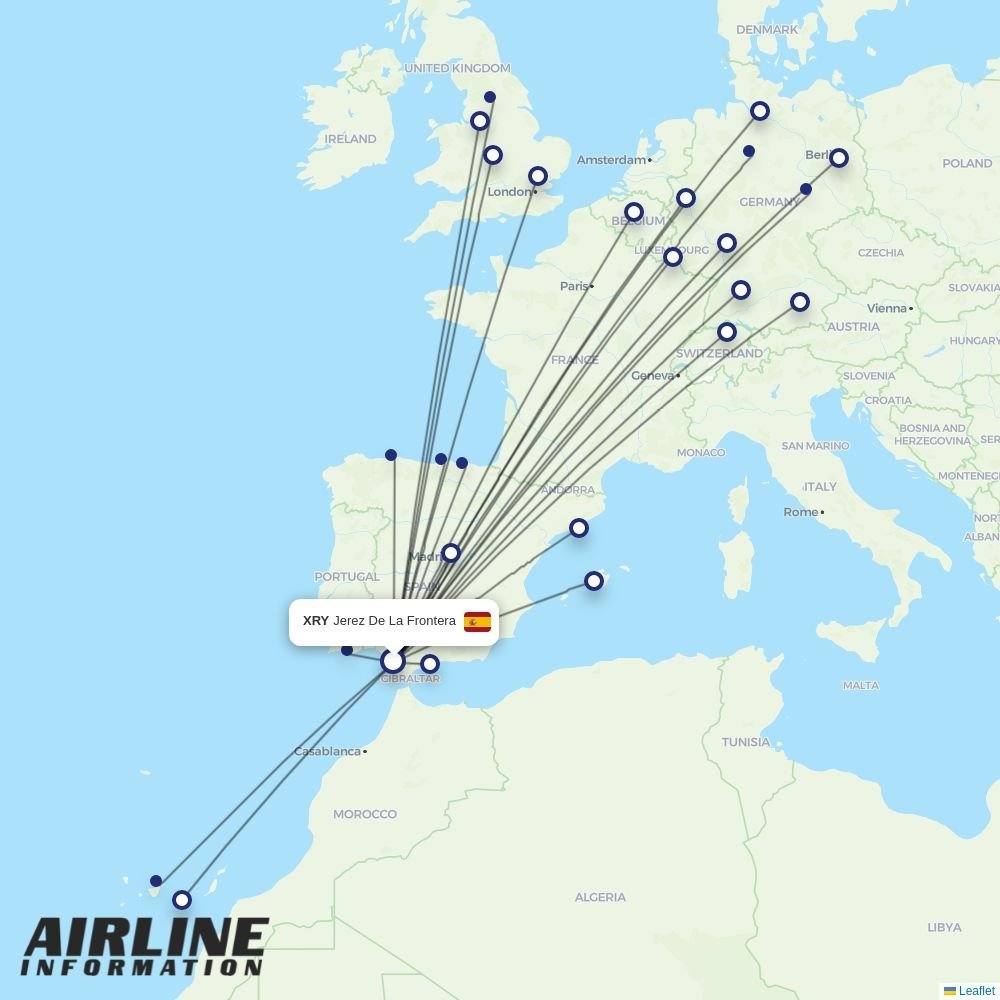 Vueling routes from XRY