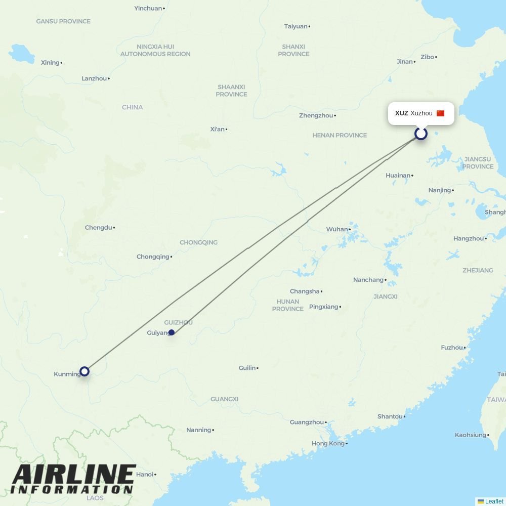 Lucky Air routes from XUZ