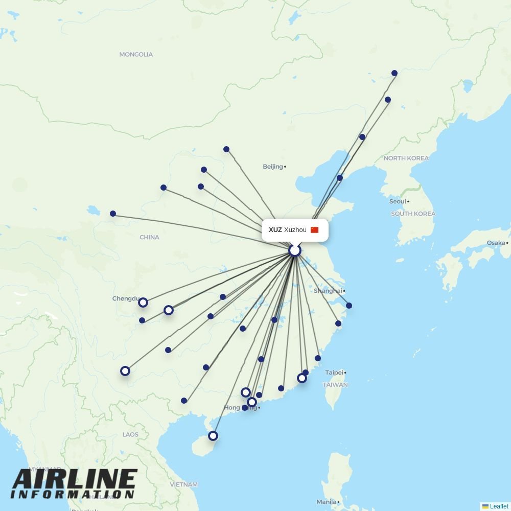 Loong Air routes from XUZ
