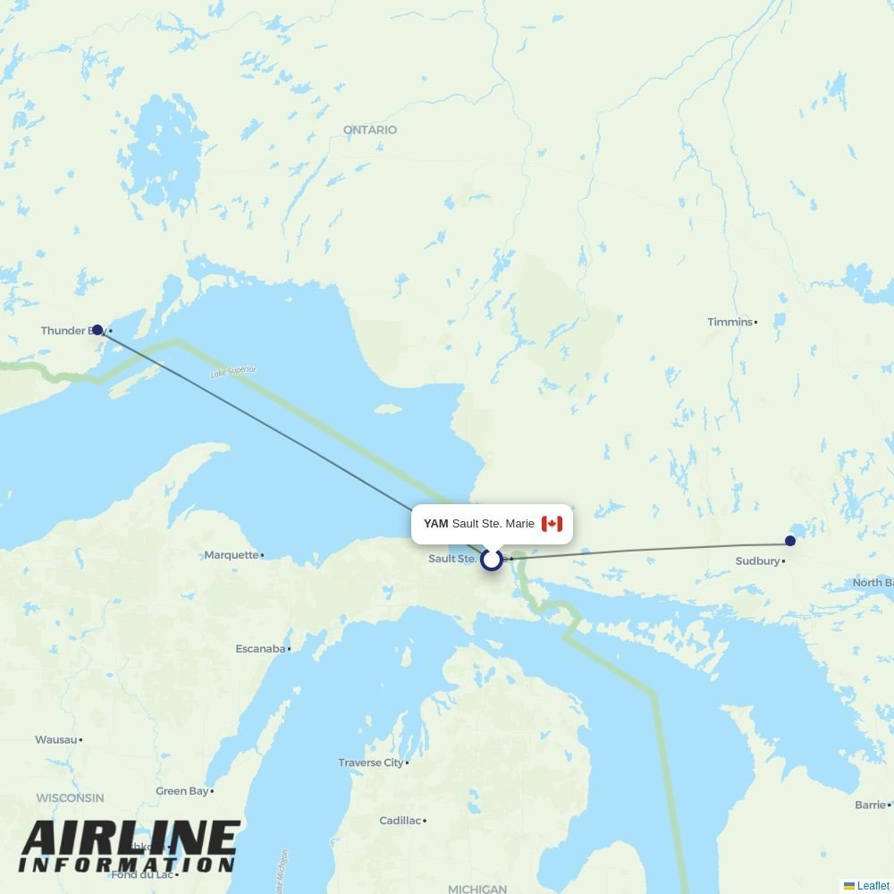 Bearskin Airlines routes from YAM