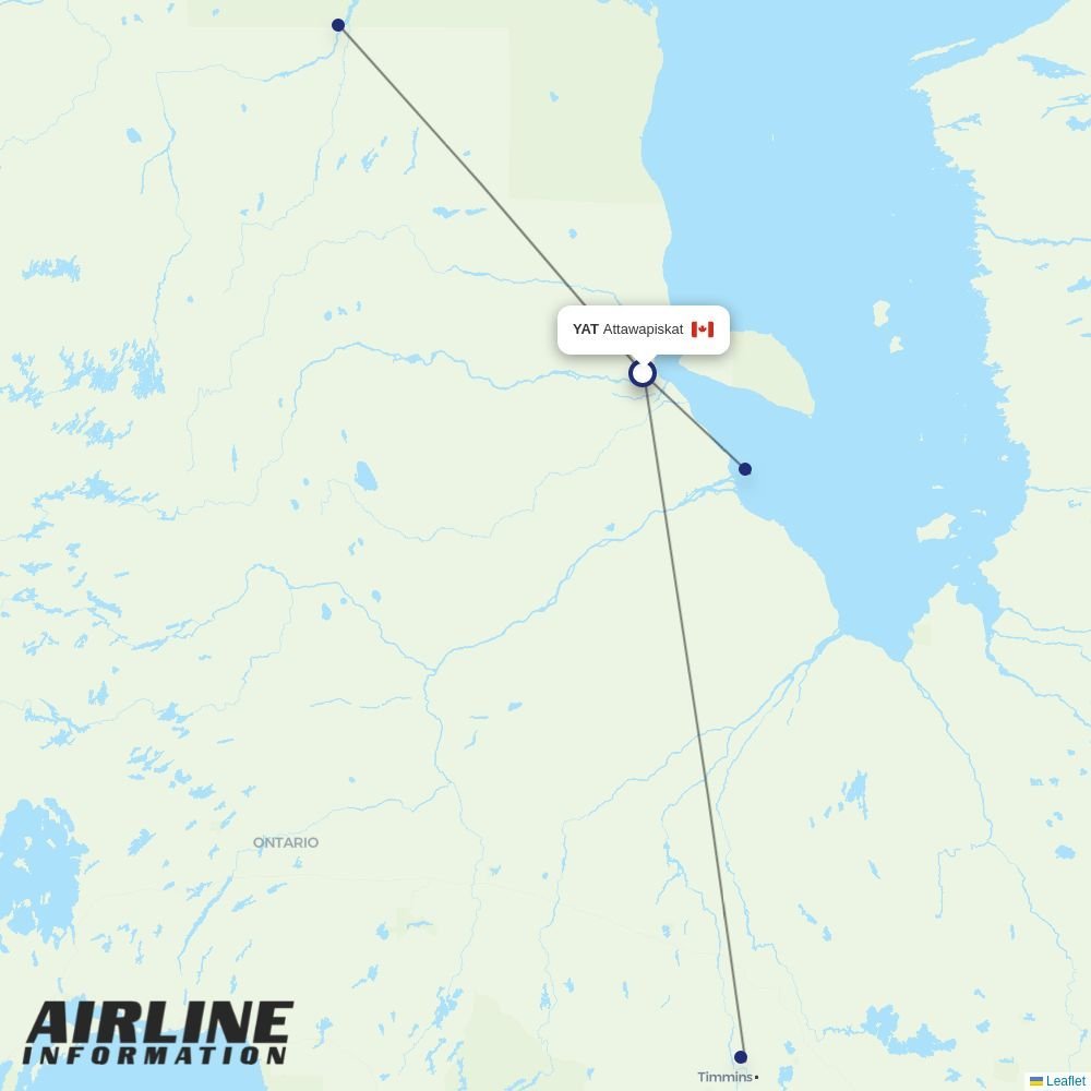 Air Creebec routes from YAT