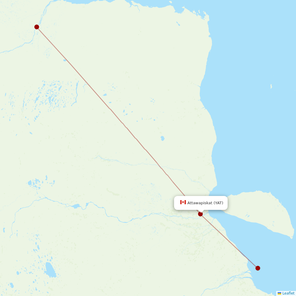 Air Creebec at YAT route map
