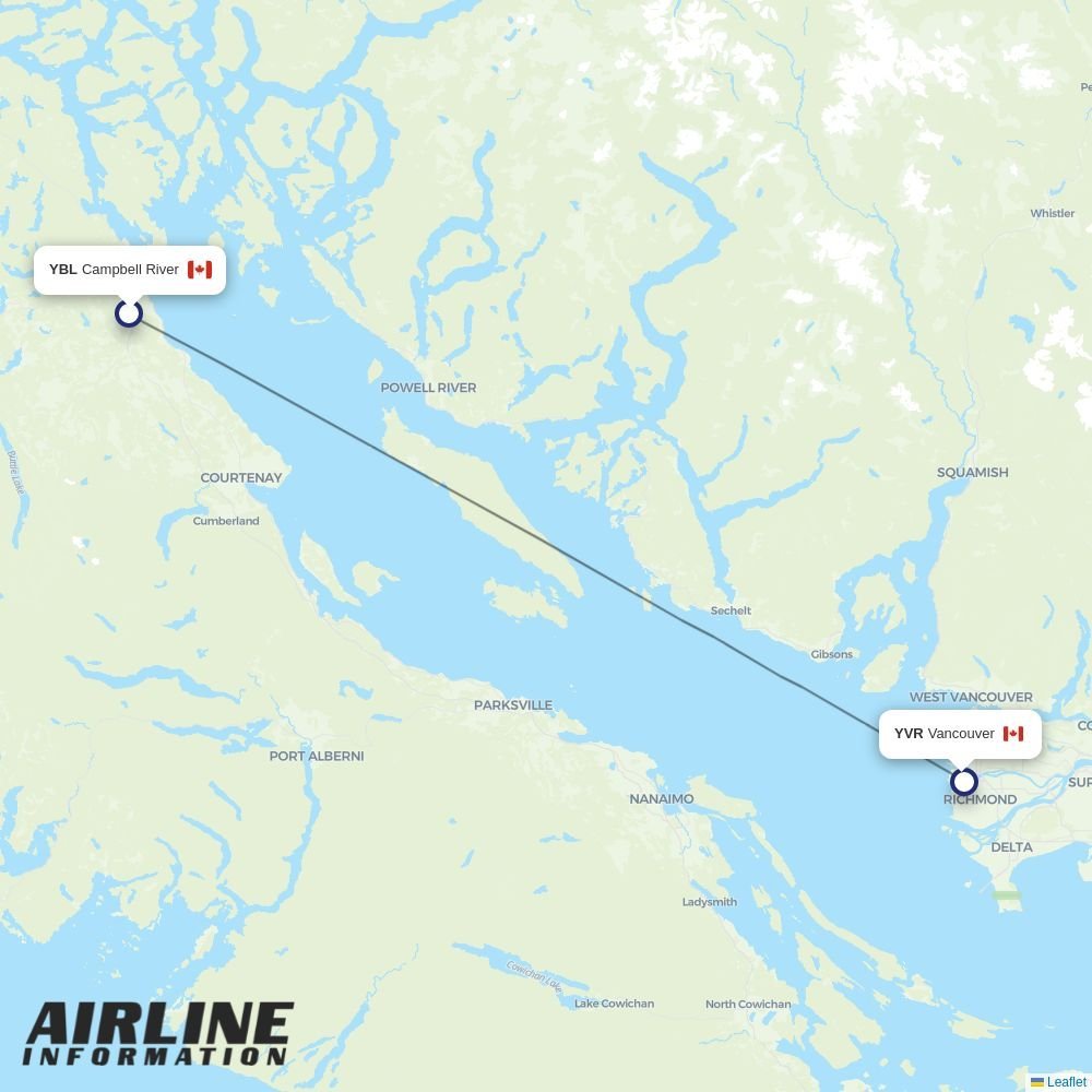 Pacific Coastal Airlines routes from YBL
