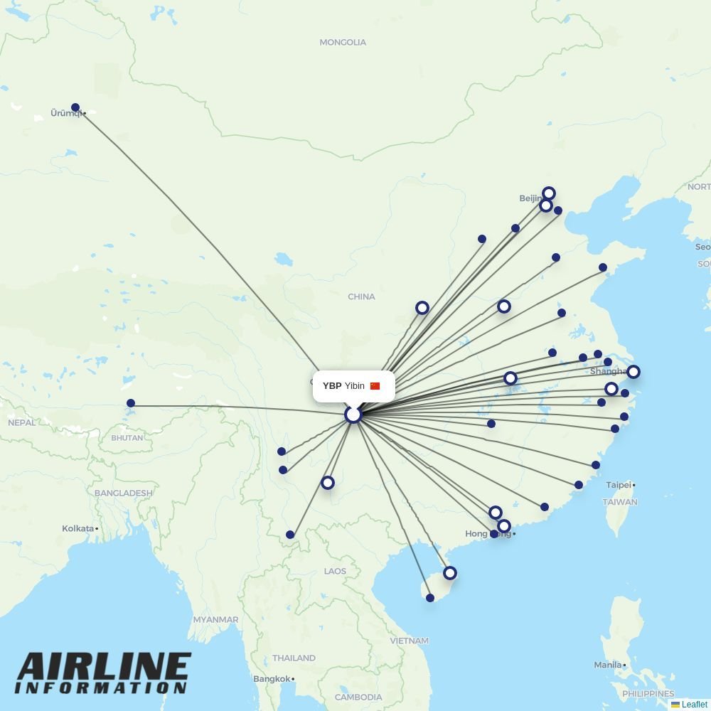 Tibet Airlines routes from YBP