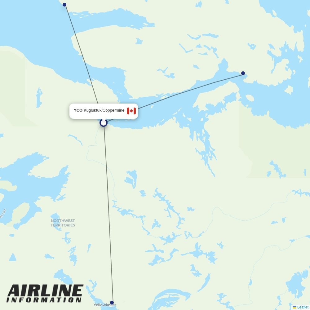 Canadian North routes from YCO