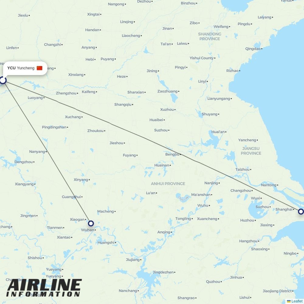 China Eastern routes from YCU