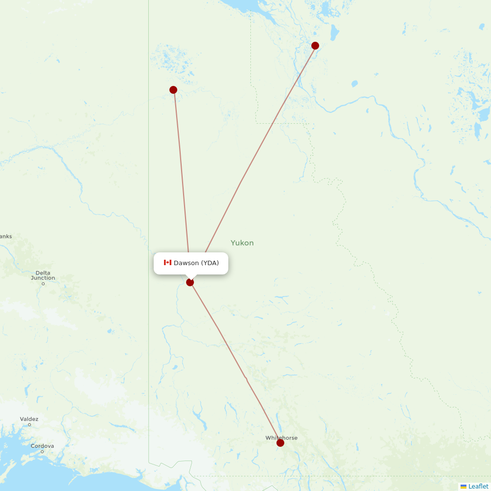 Air North at YDA route map