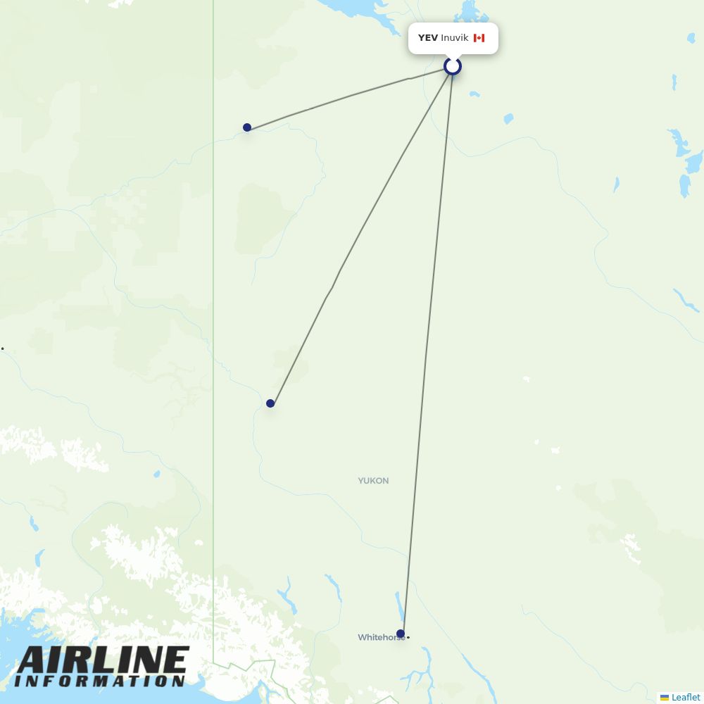 Air North routes from YEV