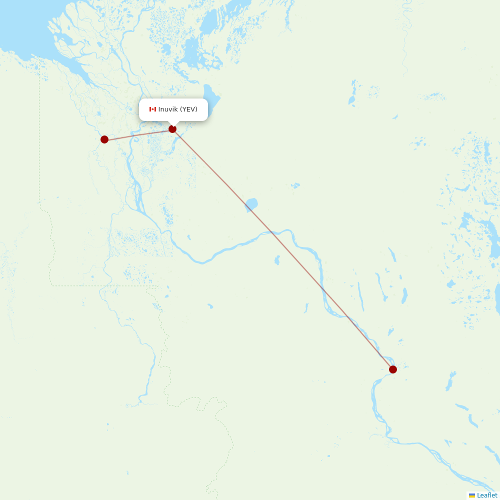 North-Wright Airways
 at YEV route map
