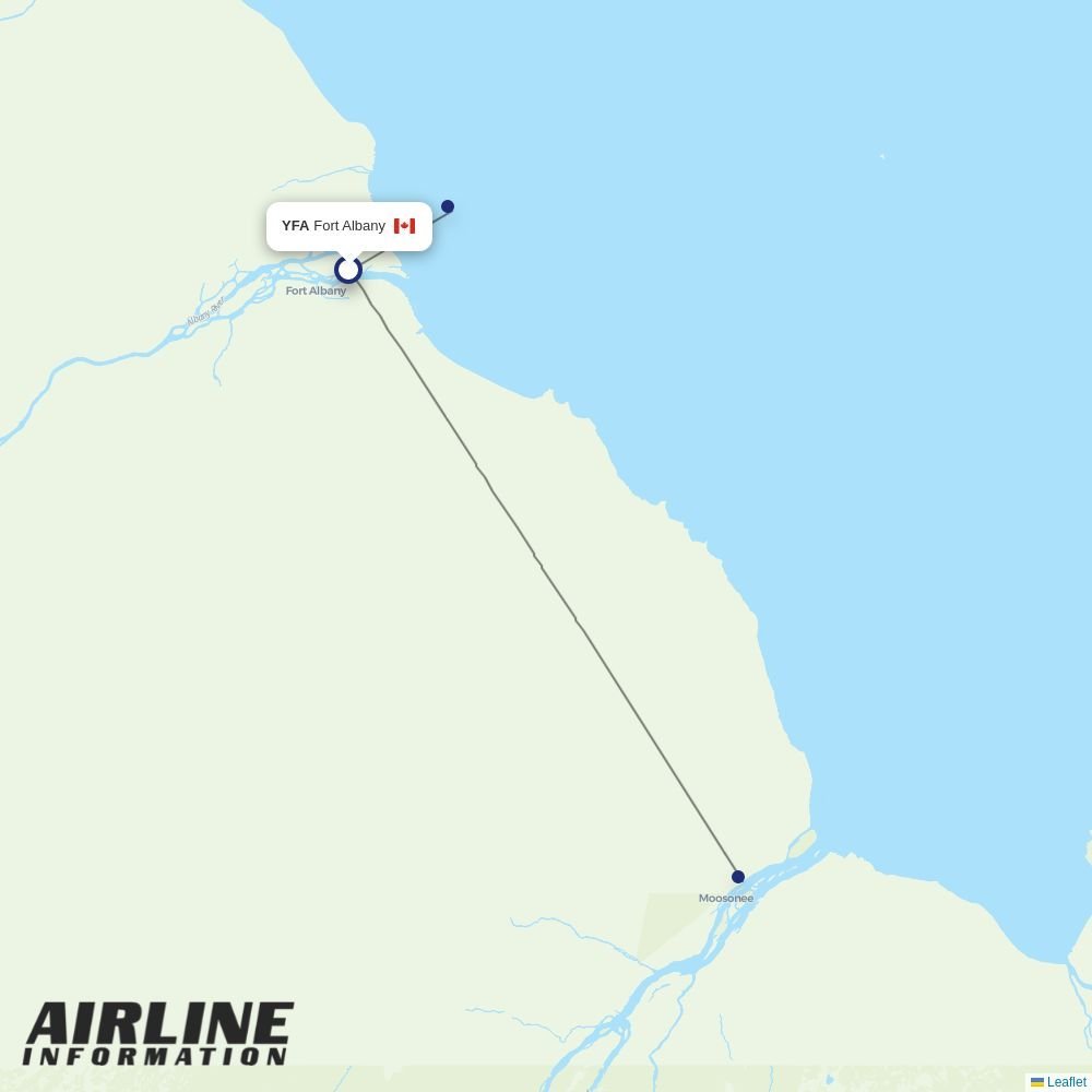 Air Creebec routes from YFA