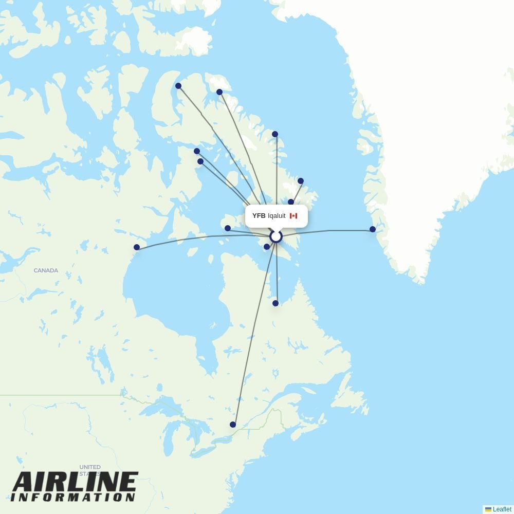 Canadian North routes from YFB