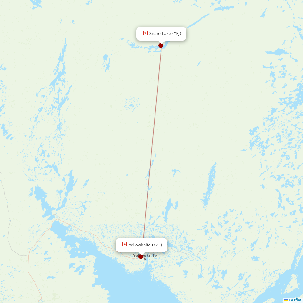 Air Tindi at YFJ route map
