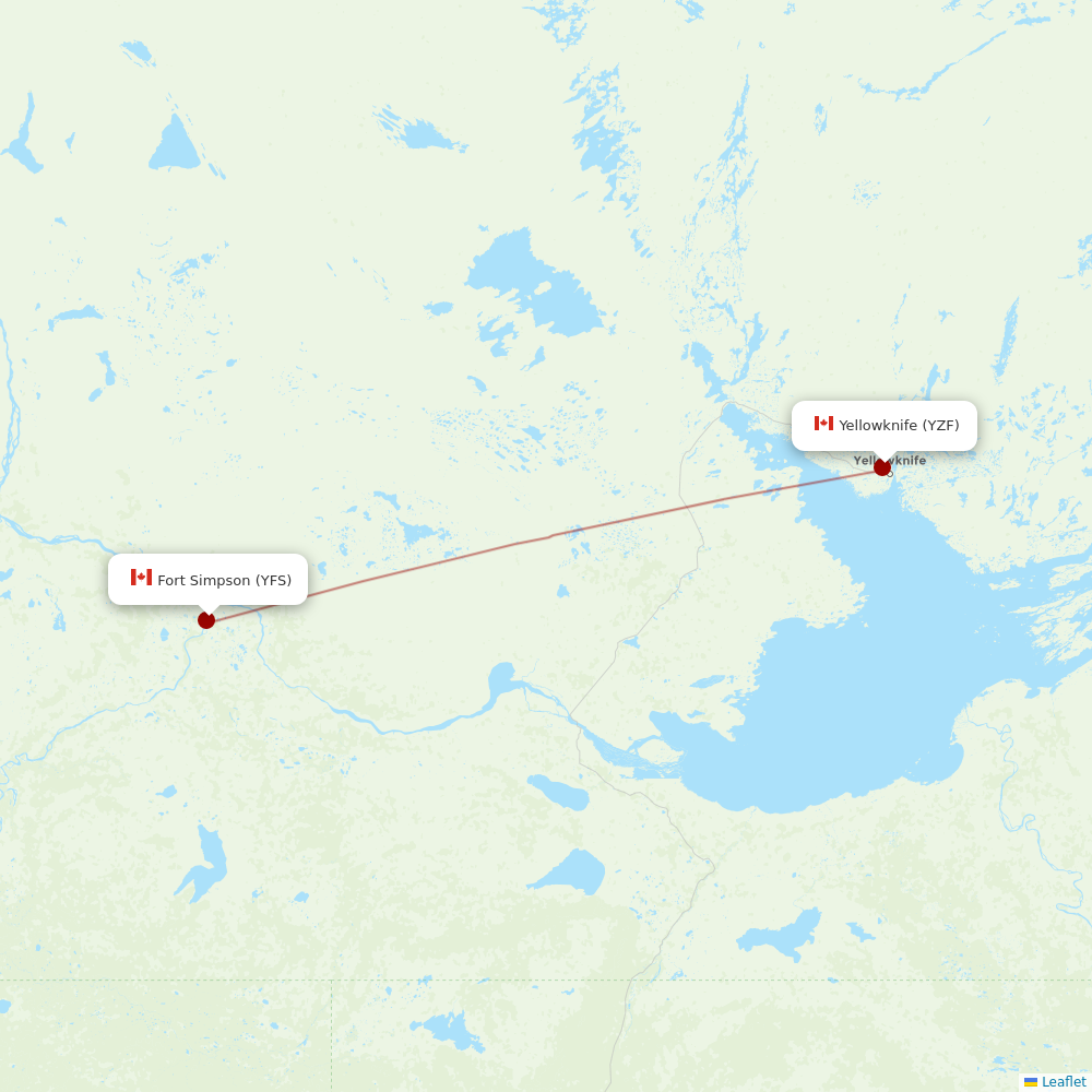 Air Tindi at YFS route map