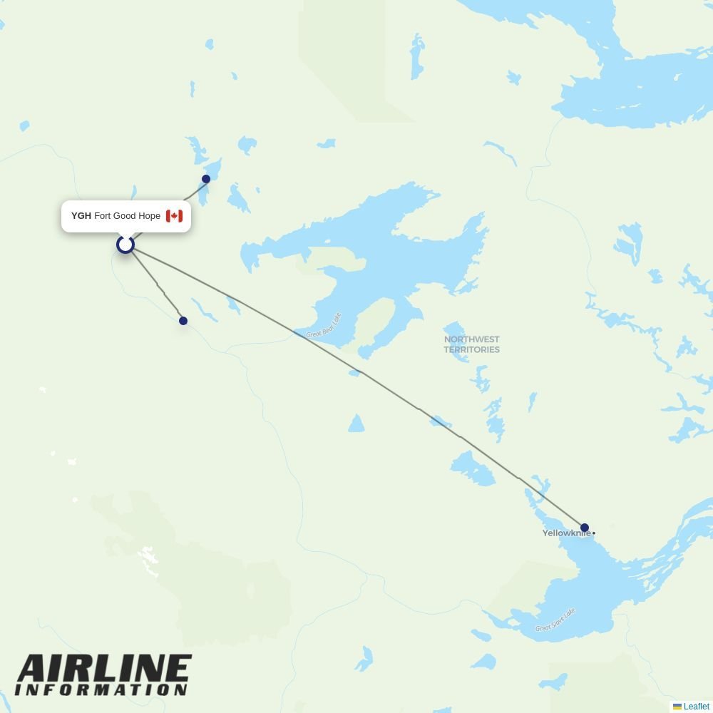 North Wright Air routes from YGH
