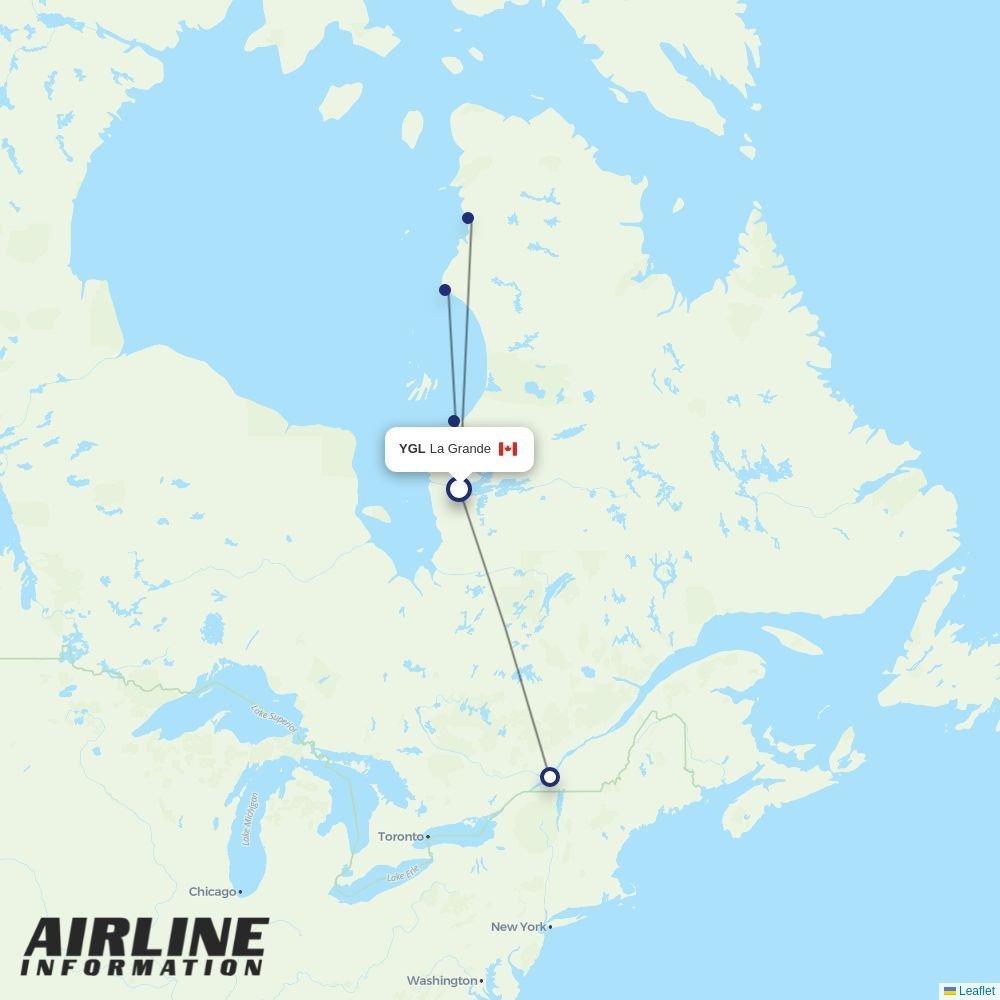 Air Inuit routes from YGL