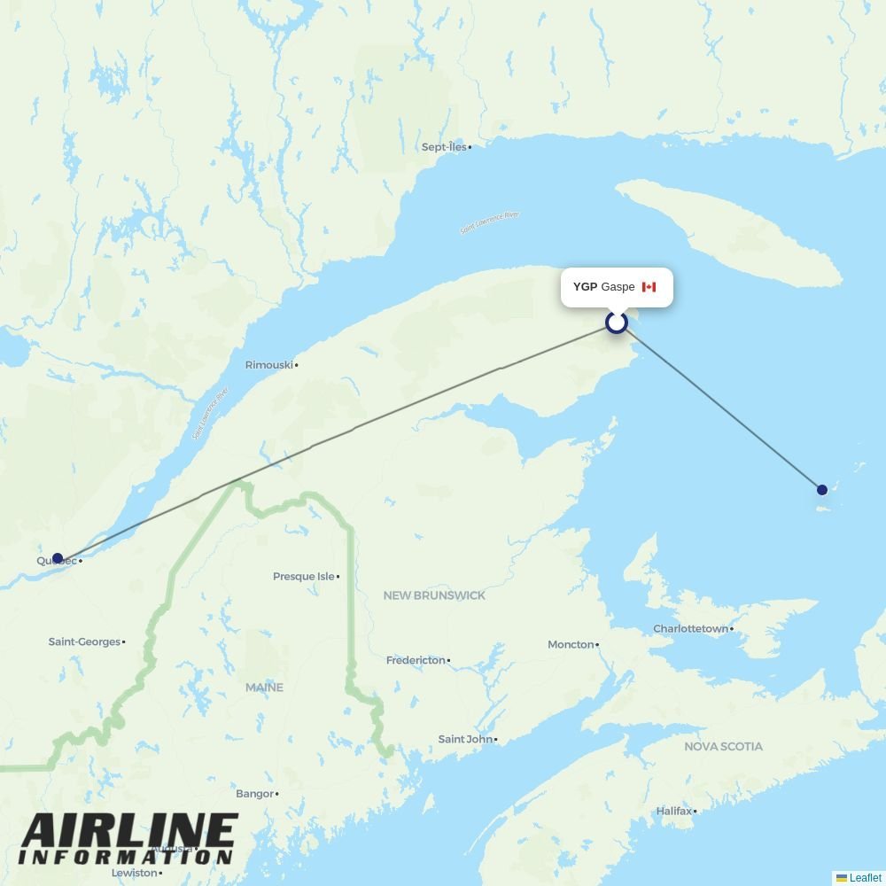 Pascan routes from YGP