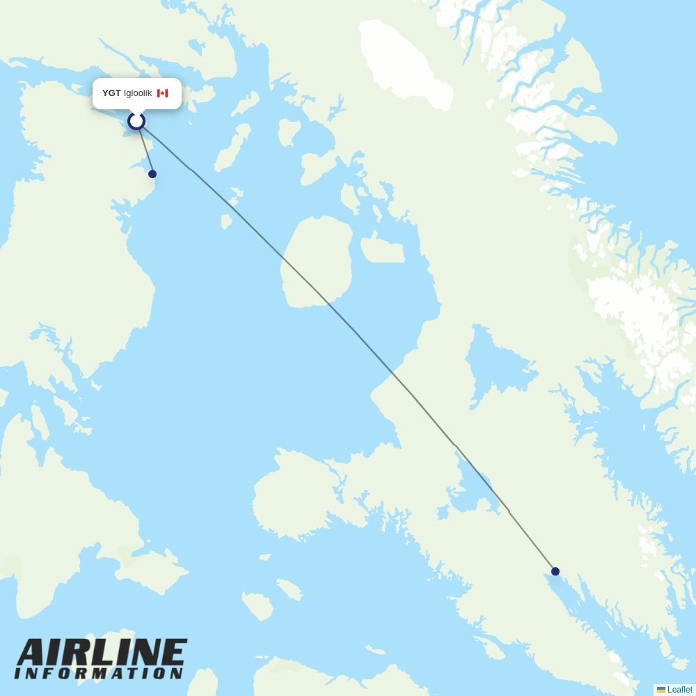 Canadian North routes from YGT