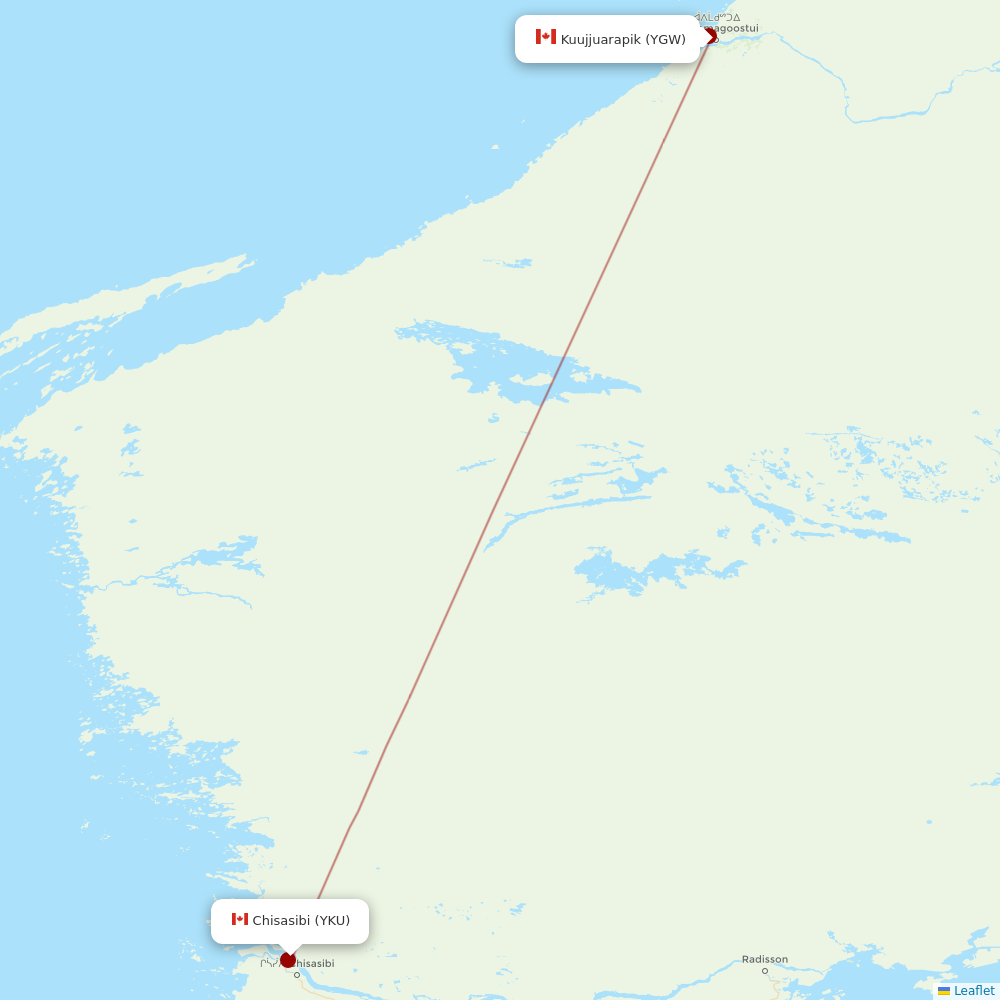 Air Creebec at YGW route map