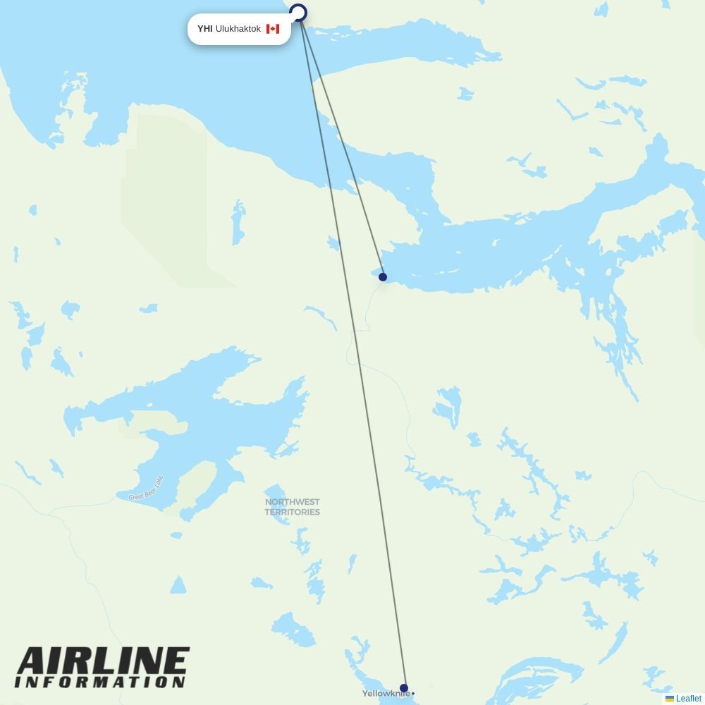 Canadian North routes from YHI